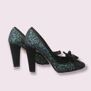 Sparkly Bow Heels